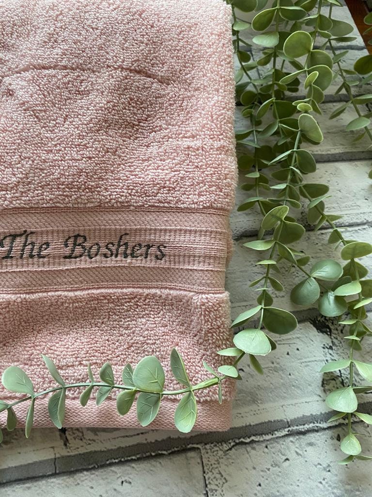 Personalised Hand Towel Bathroom Towel Embroidered Towel Etsy