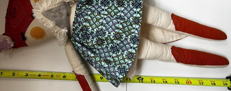 Muñeco de peluche de zorro de mejillas delicadas de Anthropologie, 48 cm, estilo artesanal, animal de peluche, juguete de decoración boho. imagen 10