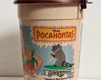 Vintage Disney Pocahontas Popcorn Bucket Orville Redenbacher 90s Movie Theater Collectible