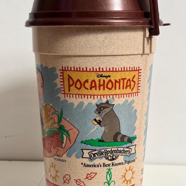 Vintage Disney Pocahontas Popcorn Bucket Orville Redenbacher 90s Movie Theater Collectible