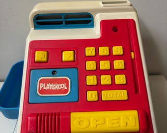Vintage 1995 Playskool Shoppin Sounds Cash Register Toy Cash Register Pretend Play Store Toy Hasbro