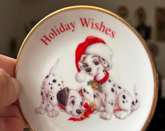 1996 Hallmark Keepsake 101 Dalmatians Holiday Plate Ornament | Disney Christmas Collectible | Vintage Disney