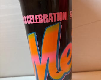 Vintage 1991 New York Mets Travel Cup Neon Pink Straw MLB Baseball Souvenir
