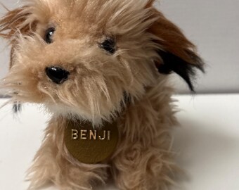 Vintage Benji Plush Dog Stuffed Animal Movie Character R Dakin Brown Collar Collectible