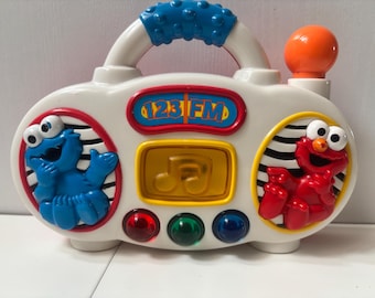 Vintage Sesame Street Elmo Cookie Monster Radio Toy 2006 Mattel Musical Learning Toy Vintage Toddler Radio Works