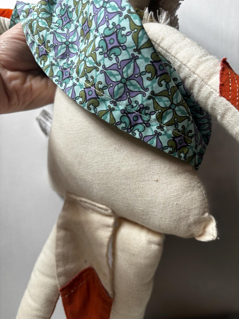 Muñeco de peluche de zorro de mejillas delicadas de Anthropologie, 48 cm, estilo artesanal, animal de peluche, juguete de decoración boho. imagen 7