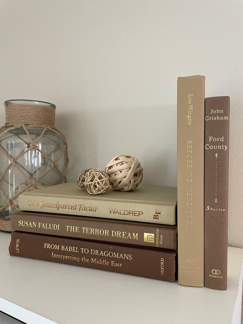 Tan Book Stack Books for Staging Decorative Books Sets Etsy