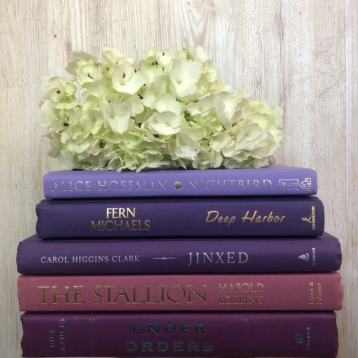 Purple Book Bundle Purple Book Stack Bookshelf Decor Book Etsy