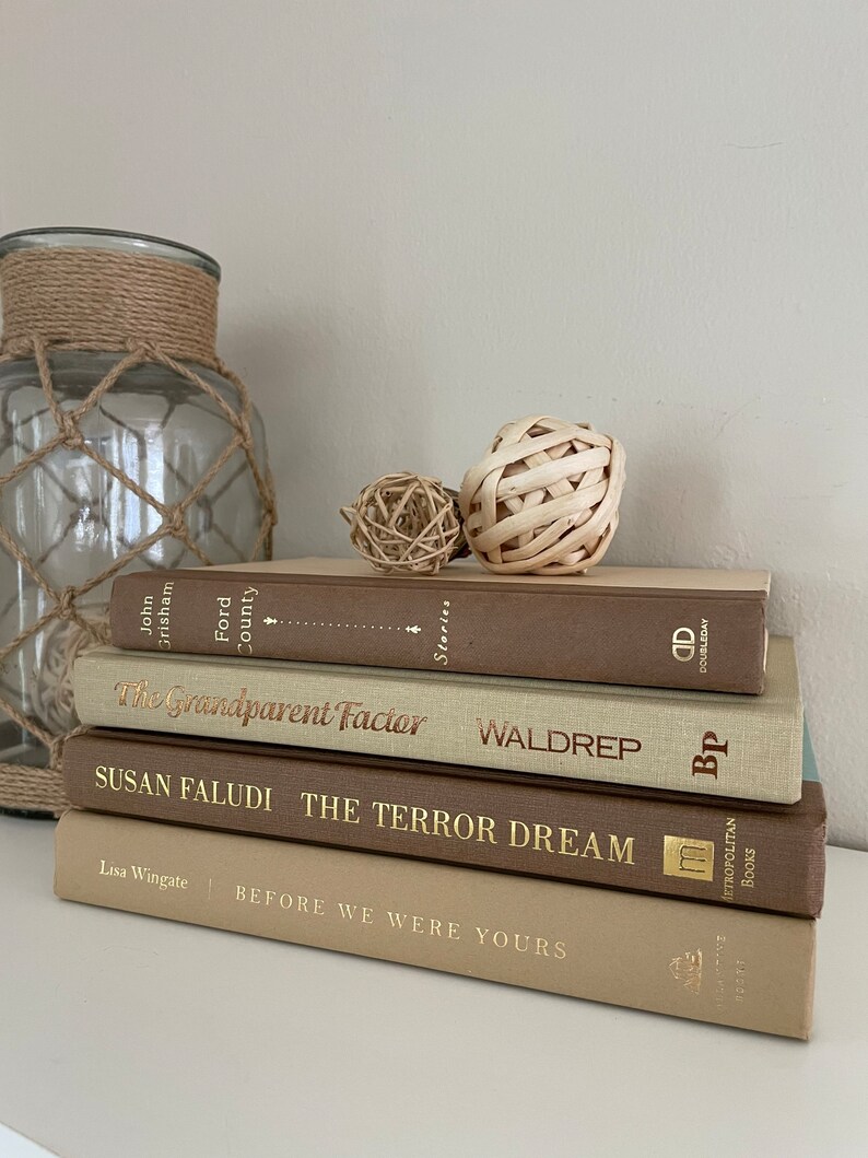 Tan Book Stack Books for Staging Decorative Books Sets Etsy