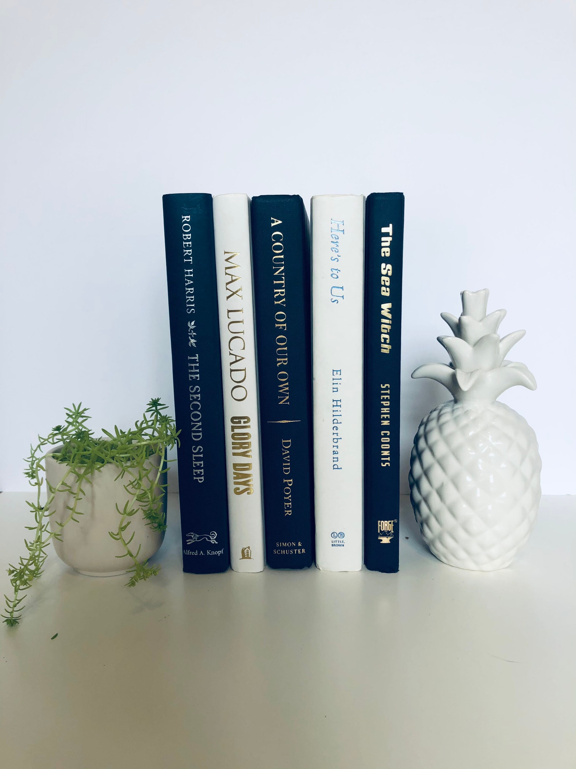 Navy book stack decorative books for styling blue book set Etsy
