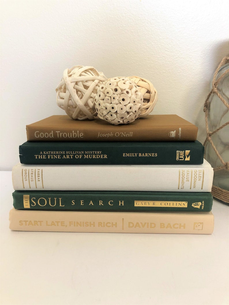 Decorative Books White Book Decor Green Books for Etsy