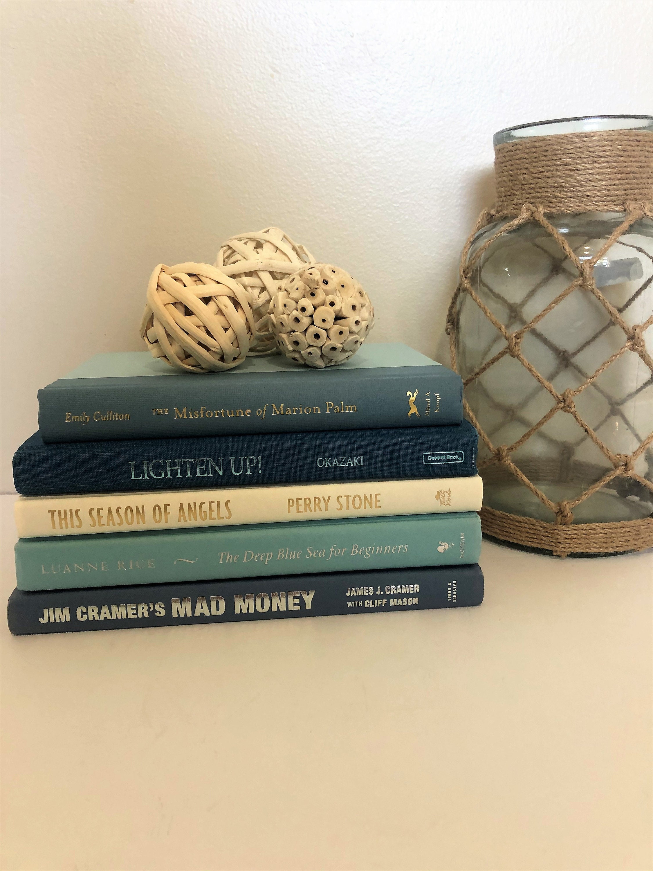 Decorative blue and white books for bookshelf or coffee table Etsy