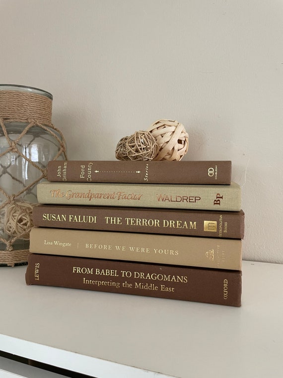Tan Book Stack, Books for Staging, Decorative Books Sets, Aesthetic Books, Book  Decor Set, Bookshelf Decorations, Books for Staging -  Norway