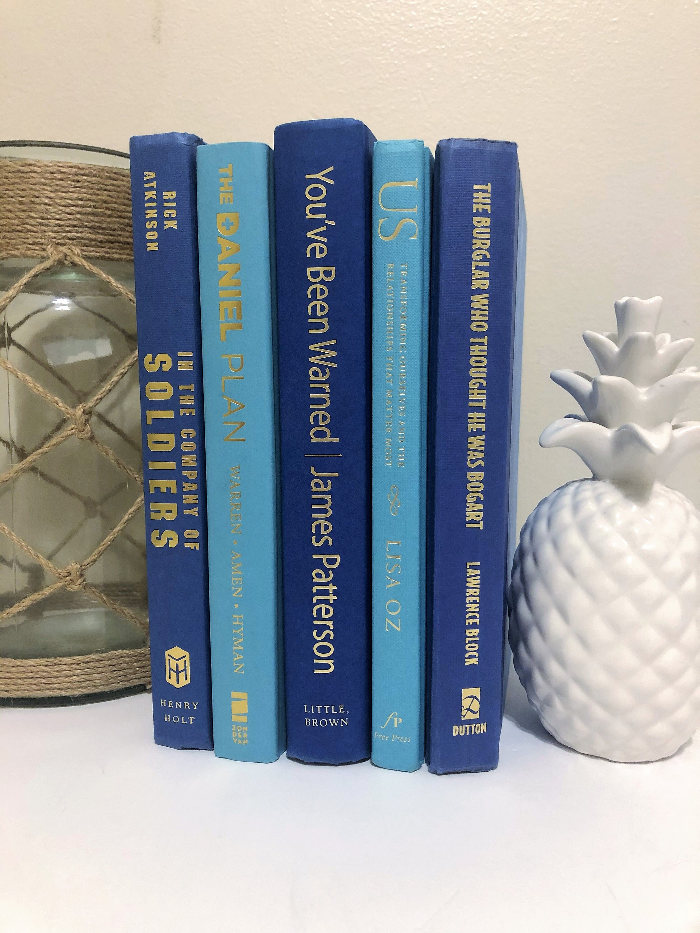 Decorative Book Set Bundle of Blue Books Blue Book Stack Etsy