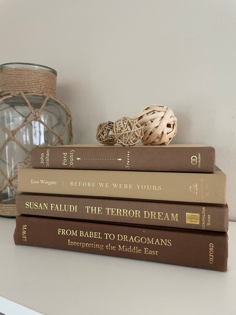 Tan Book Stack Books for Staging Decorative Books Sets Etsy