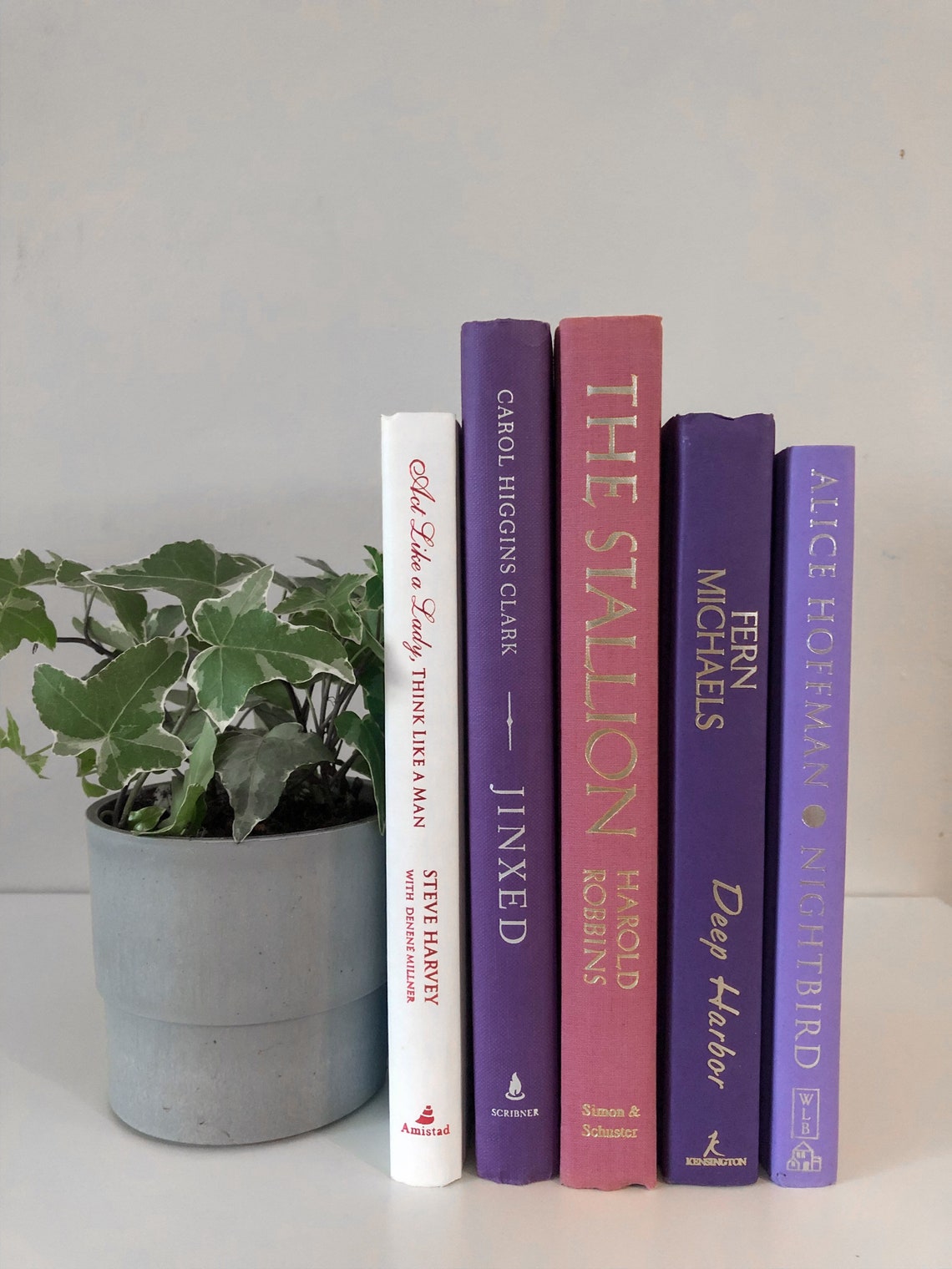 Purple Book Bundle Purple Book Stack Bookshelf Decor Book Etsy