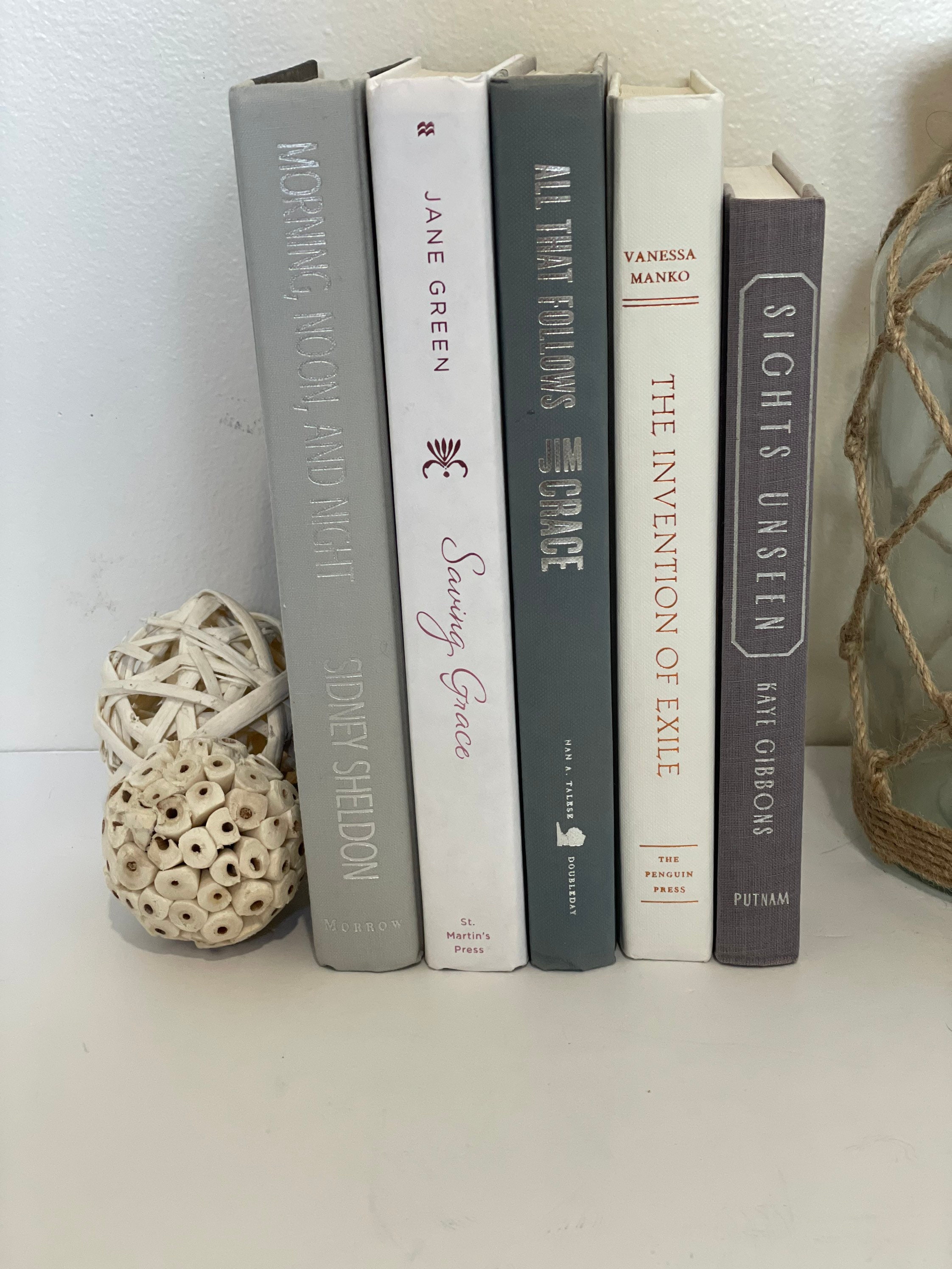 Gray and White Books Decor Book Bundles for Decor White | Etsy