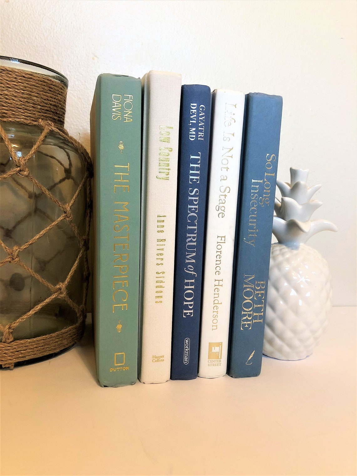 Decorative blue and white books for bookshelf or coffee table Etsy