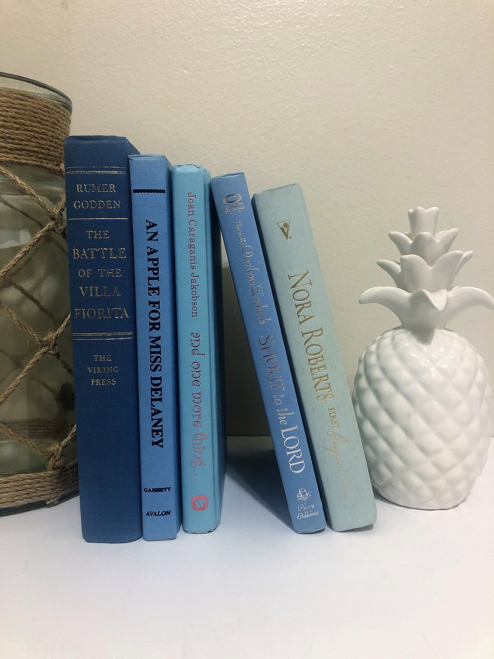Light Blue Book Decor Blue Decorative Books Coastal Blue Etsy