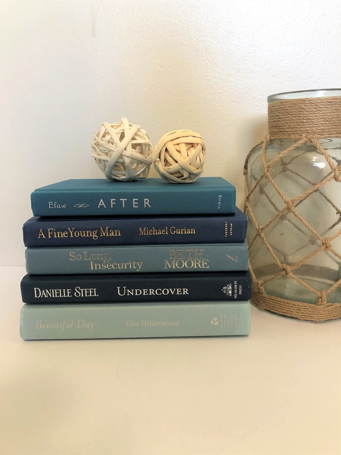 Decorative Book Stack Blue Book Decor Blue Books for Etsy UK