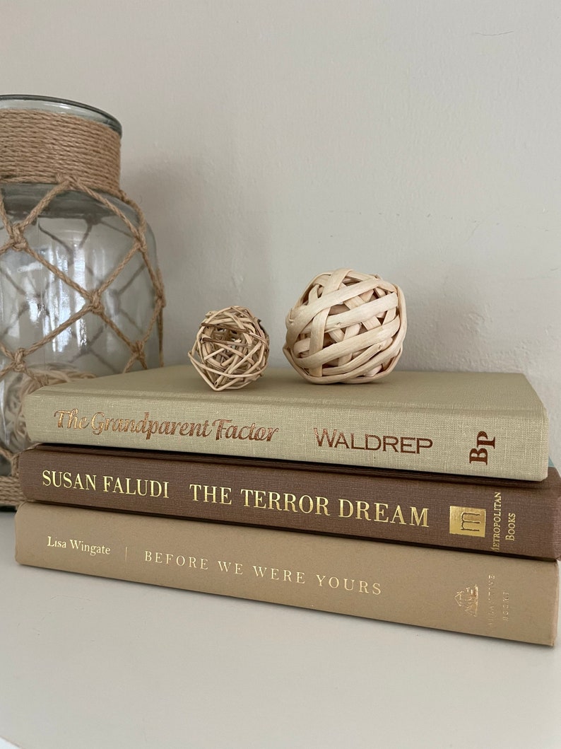 Tan Book Stack Books for Staging Decorative Books Sets Etsy