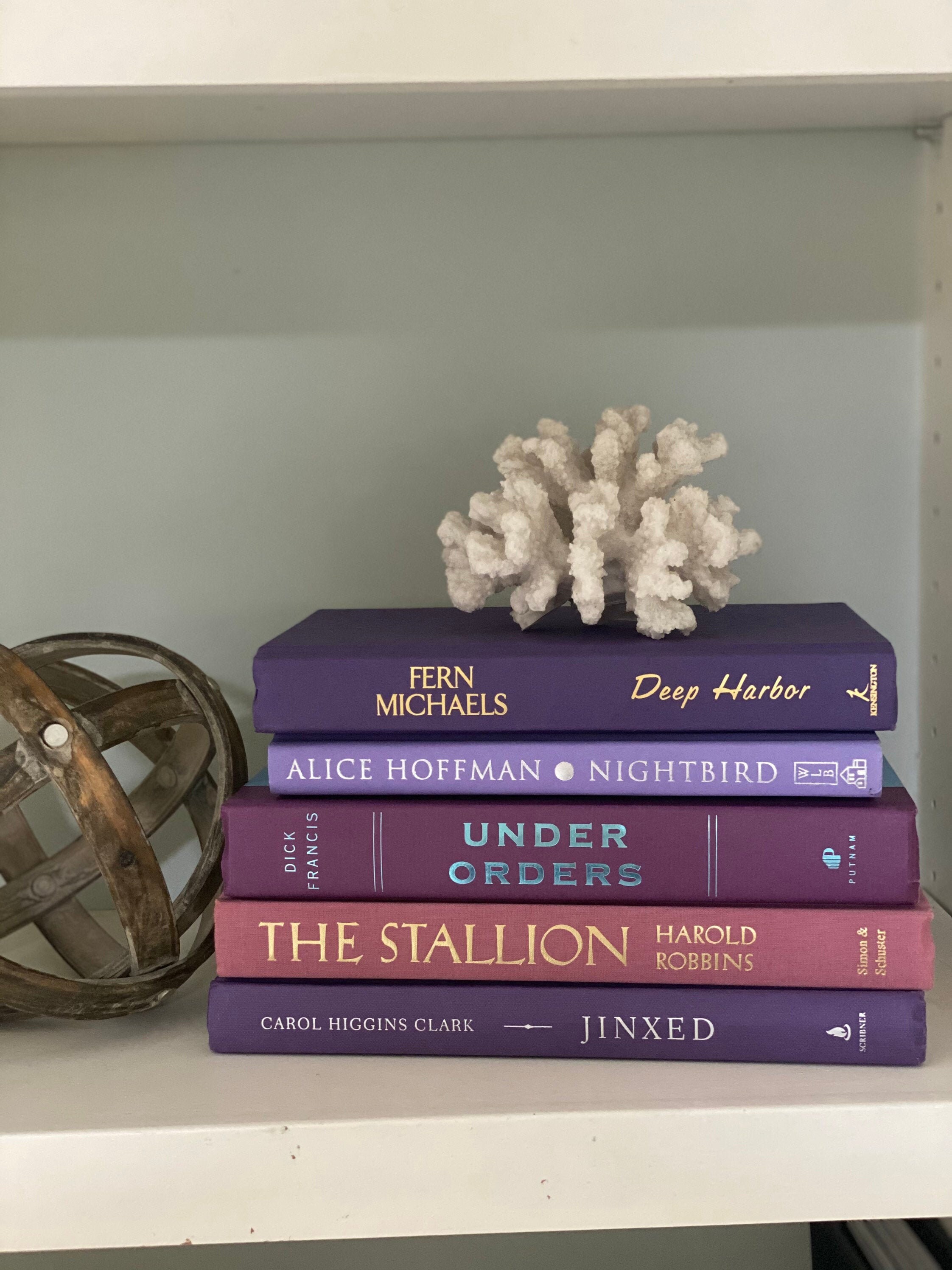 Purple Book Bundle Purple Book Stack Bookshelf Decor Book Etsy