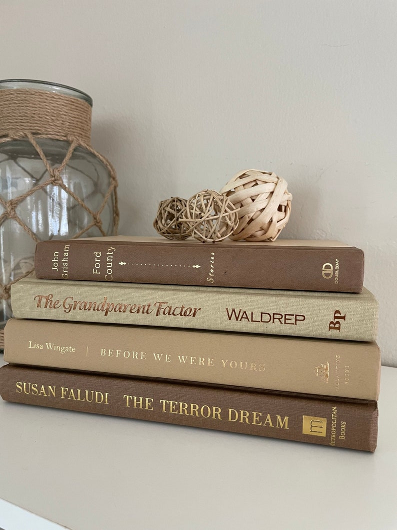 Tan Book Stack Books for Staging Decorative Books Sets Etsy