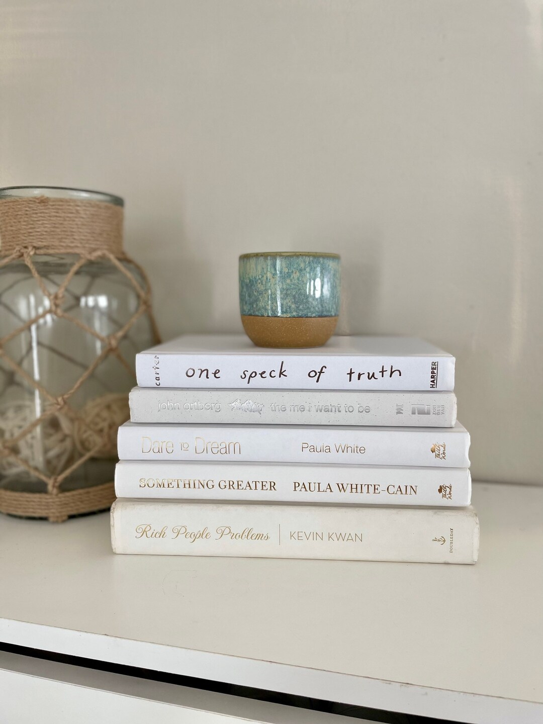 Bookshelf Decoration Vintage Book Display Book Stack Decor Etsy