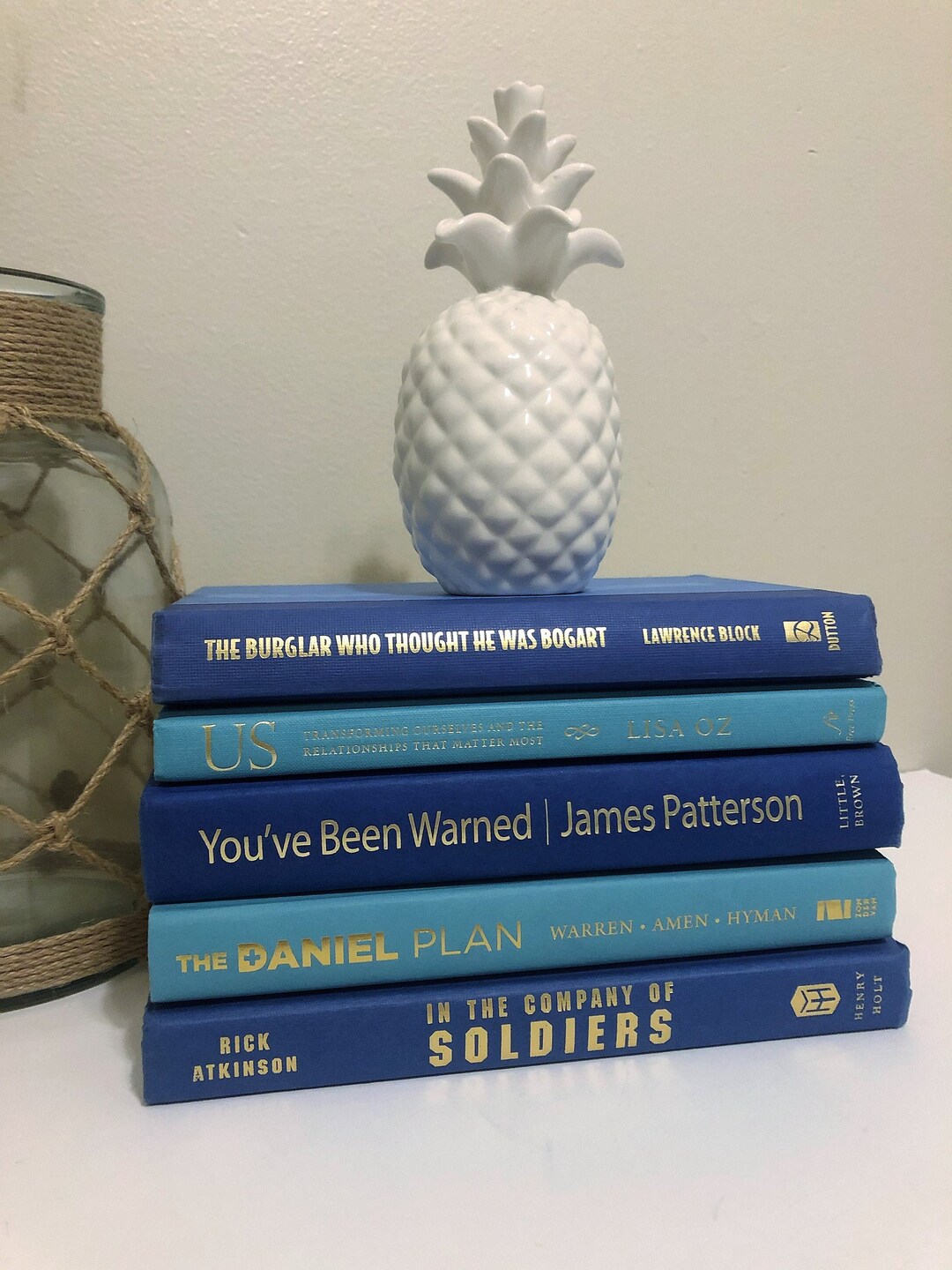 Decorative Book Set Bundle of Blue Books Blue Book Stack Etsy