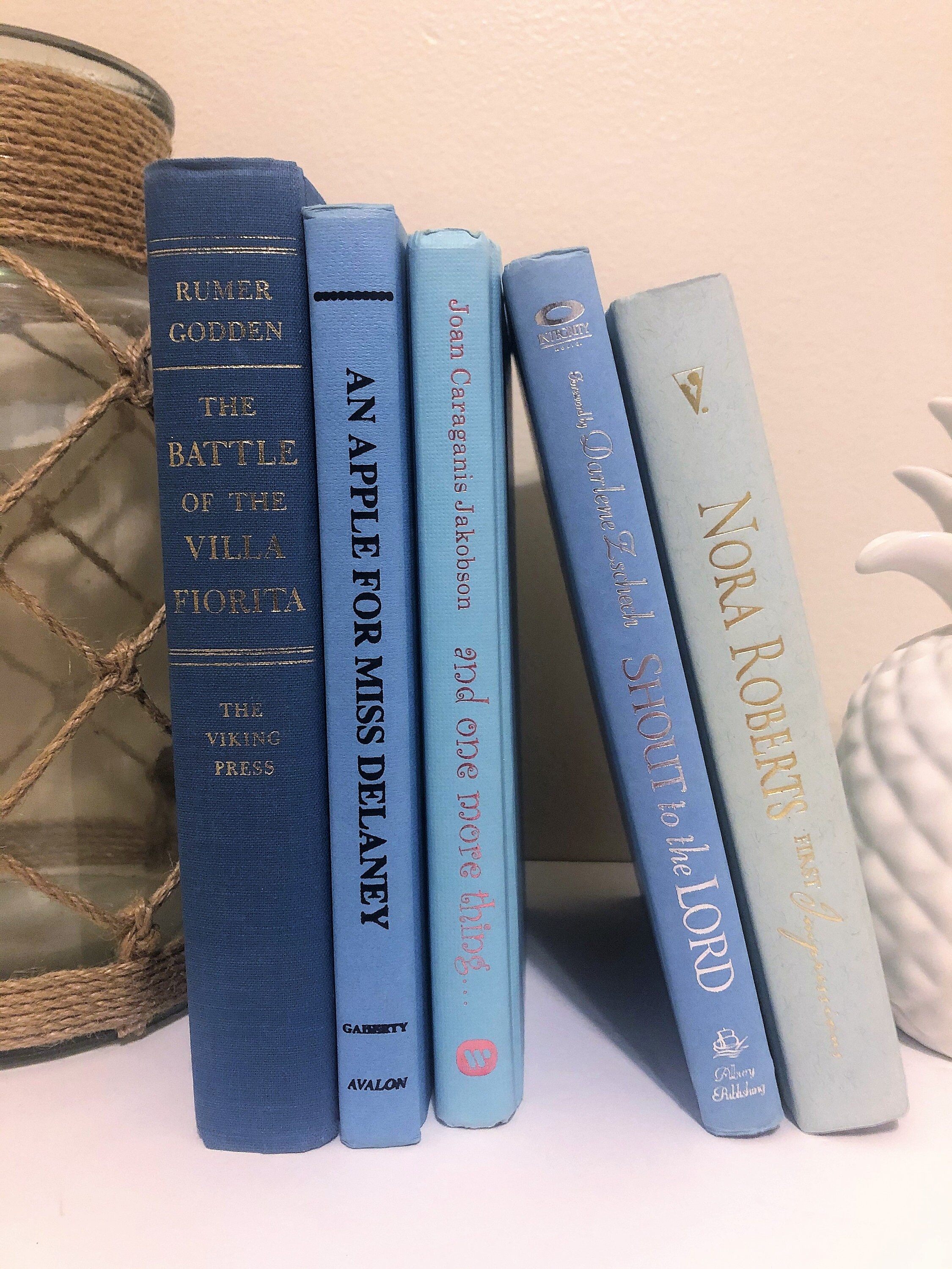 Light Blue Book Decor Blue Decorative Books Coastal Blue Etsy