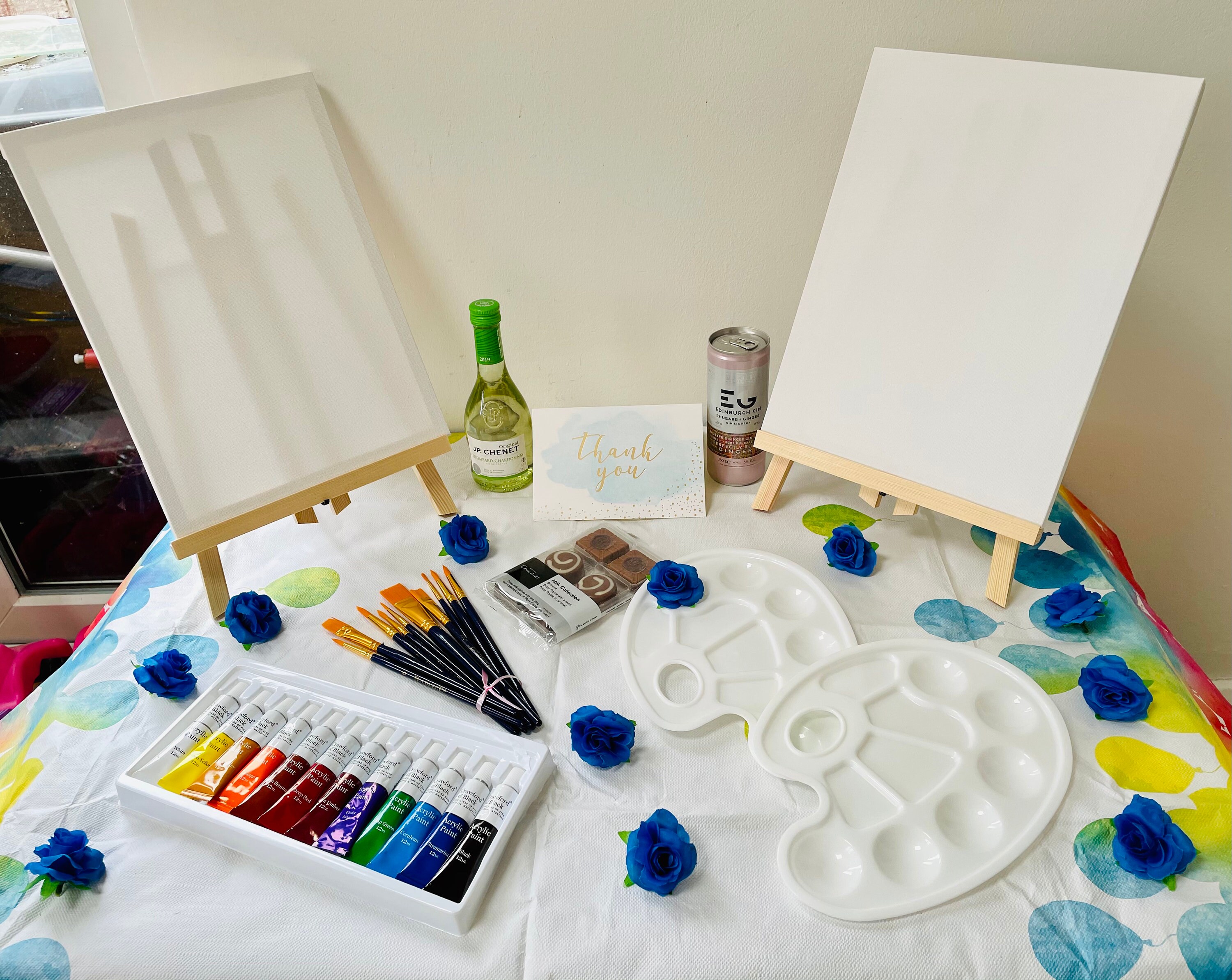 Sip n' Paint customised box 9x12 A4 canvas 10 brushes Etsy