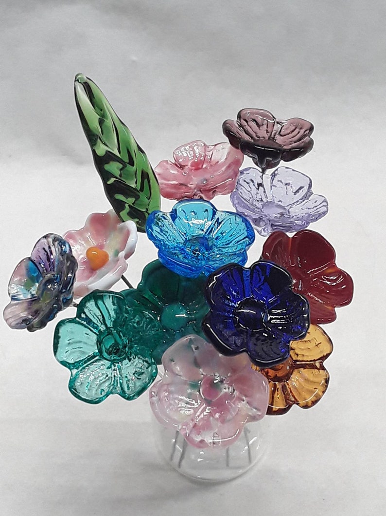 Miniature Glass 5petal Flower Headpins Etsy