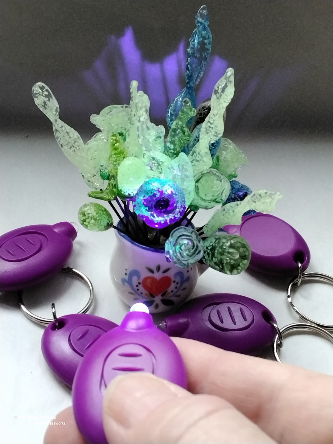 Mini UV 395nm LED Blacklight Keychain Flashlight UV Light Black Light