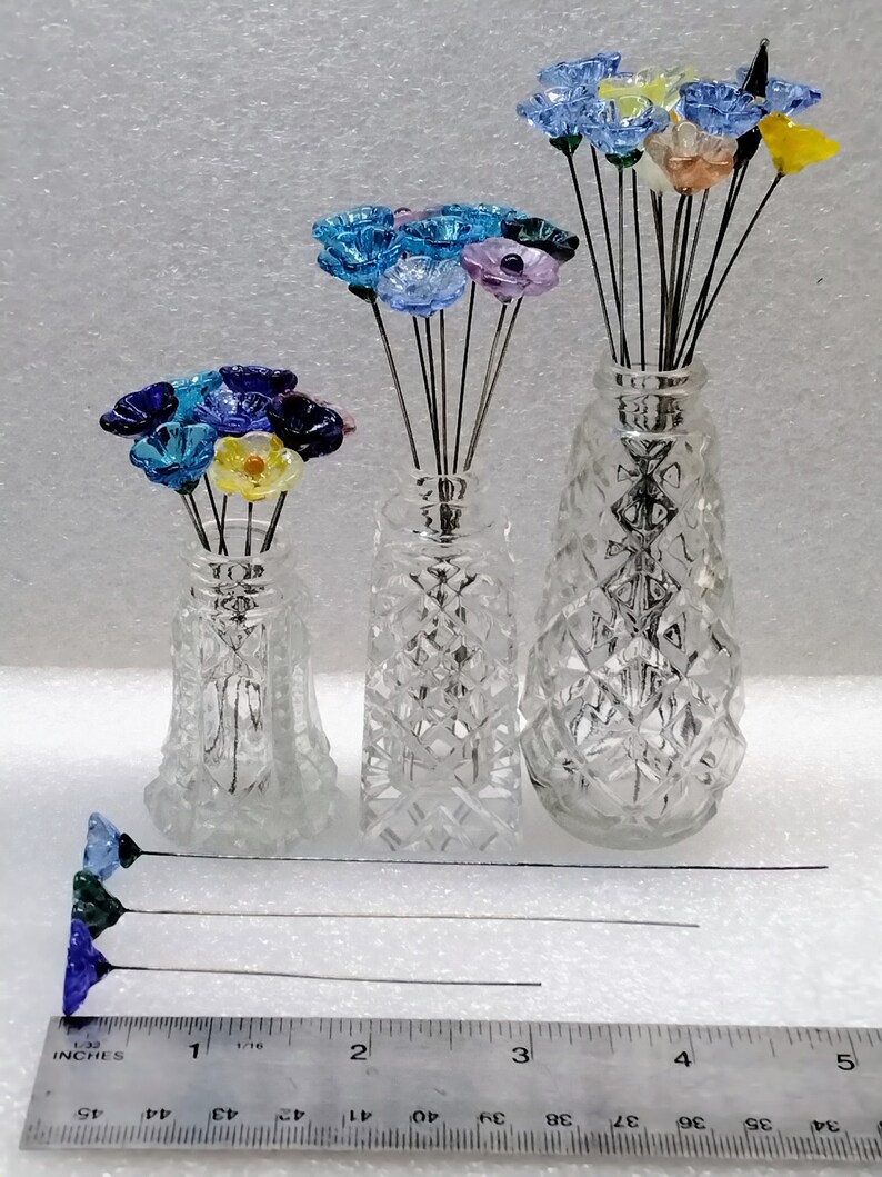 Miniature Glass 5petal Flower Headpins Etsy