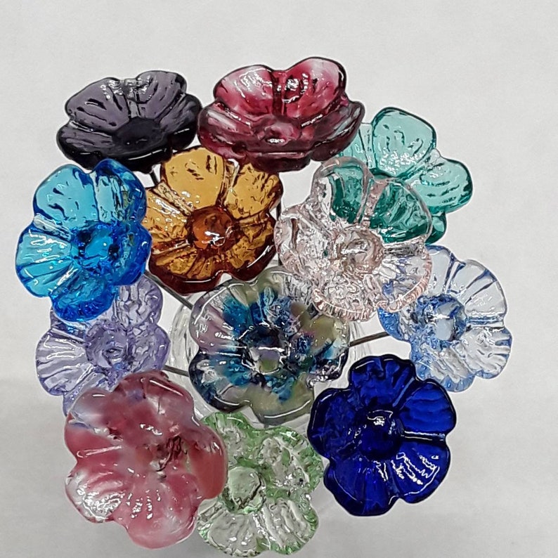 Miniature Glass 5petal Flower Headpins Etsy