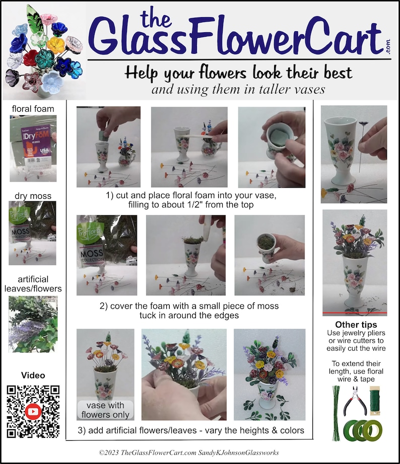 PRISM KALEIDOSCOPE glass flowers on wire headpins miniature tiny small glass flowers on wire individually handmade lampwork image 9