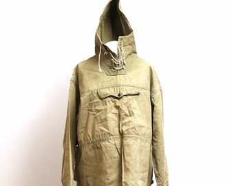 waxed canvas anorak pullover