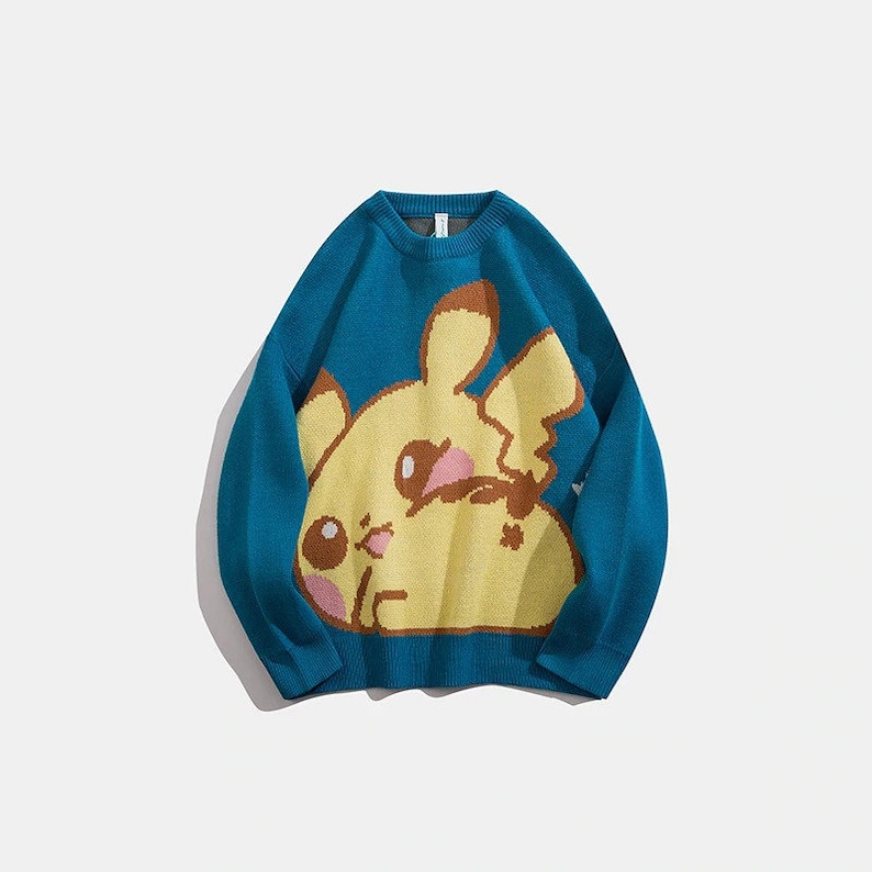 Pokémon Knitted Sweater Gengar Pikachu Psyduck Snorlax Etsy