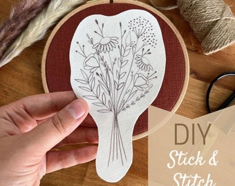 Stick and Stitch, embroidery template, bouquet,boho,embroidery, embroidery, patch,water soluble