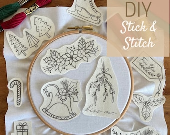 Stick and Stitch, wasserlöslich, solufix, patches, diy, embroidery, embroidery learn, embroidery template, Christmas, winter