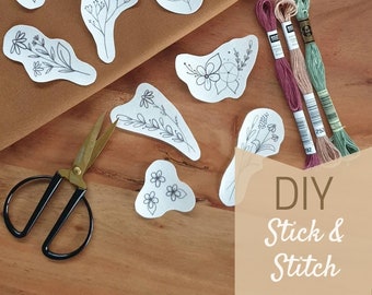 Stick and Stitch, embroidery template, embroidery kit, embroidery, embroidery, flower embroidery, patches, stickers, embroidery patterns