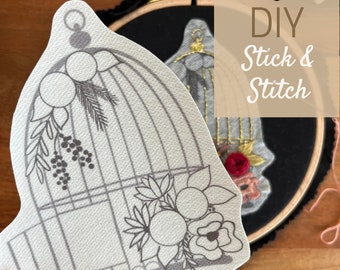 Embroidery template, Stick and Stitch, water-soluble, floral, learn to embroider, handmade, embroidery, diy