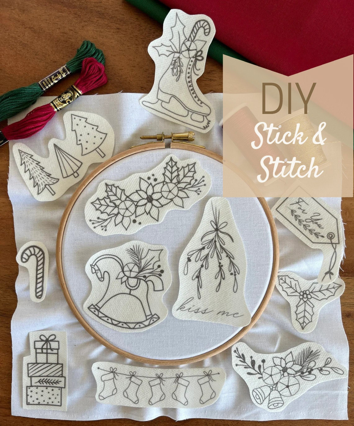 Stick and Stitch, Solufix, Embroidery Template, Water-soluble