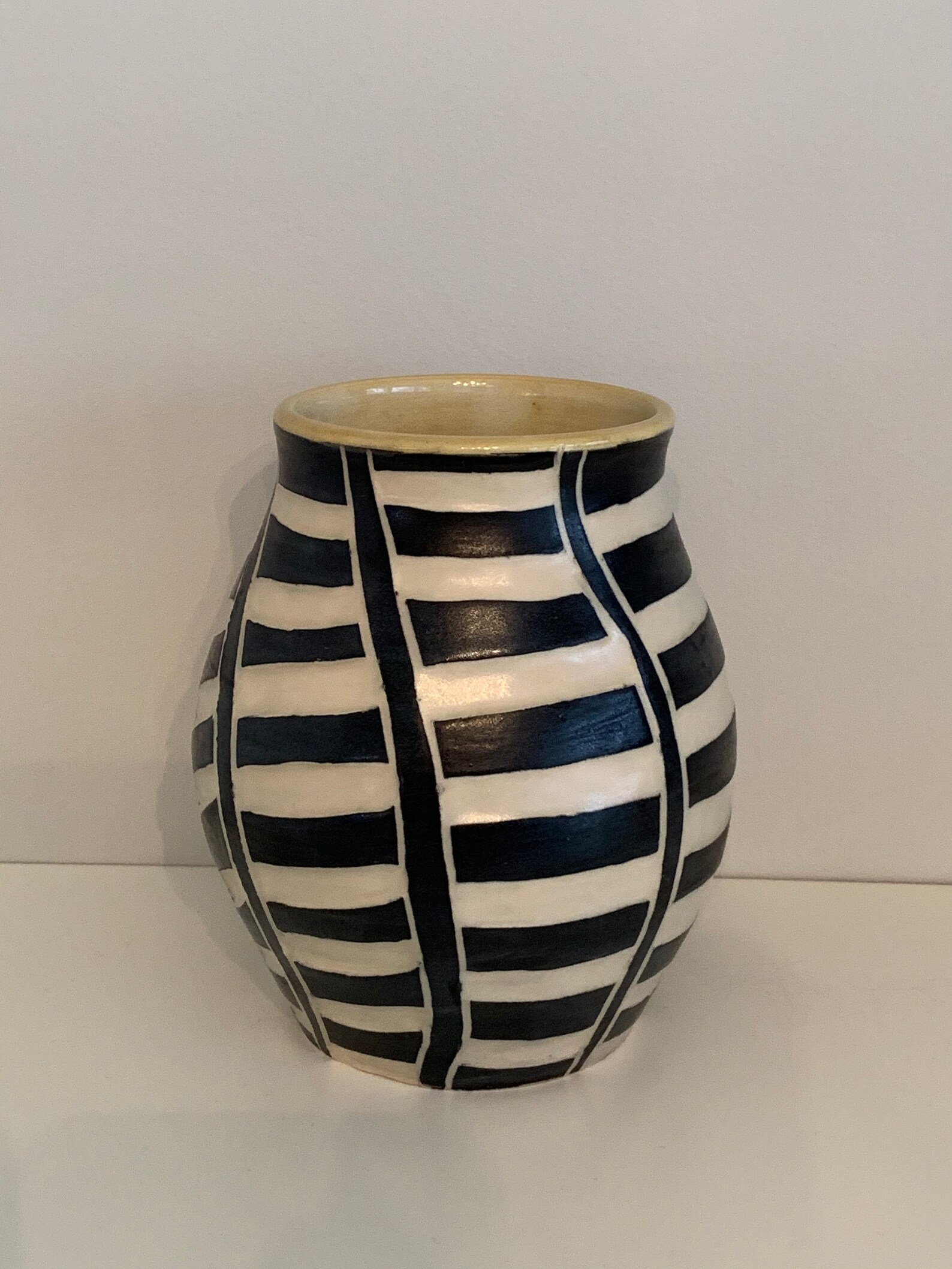 Black and White Abstract Vase Etsy