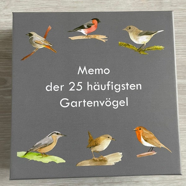 Memo der 25 häufigsten Gartenvögel Deutschlands / Garden Birds