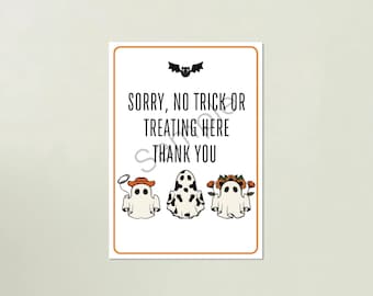 Halloween sign - Sorry no trick or treaters - Halloween - Instant download