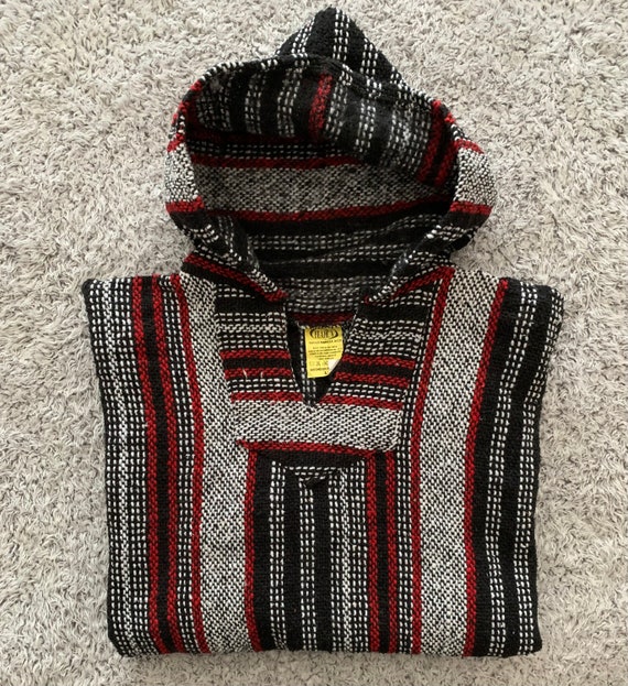 90s Vintage Surf Poncho "Drug Rug". Large. Gem
