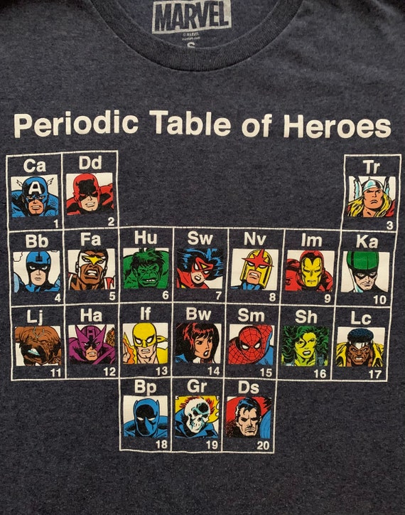 Marvel Periodic Table of Heroes T-shirt 