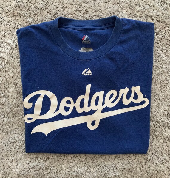 MAJESTIC MENS SMALL BLUE BASEBALL LA DODGERS SHORT SLEEVE T