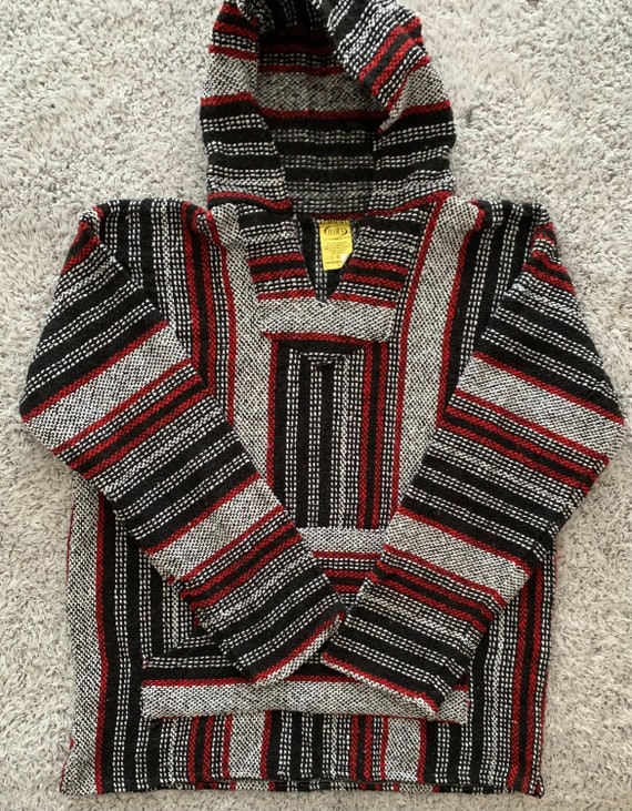 90s Vintage Surf Poncho "Drug Rug". Large. Gem